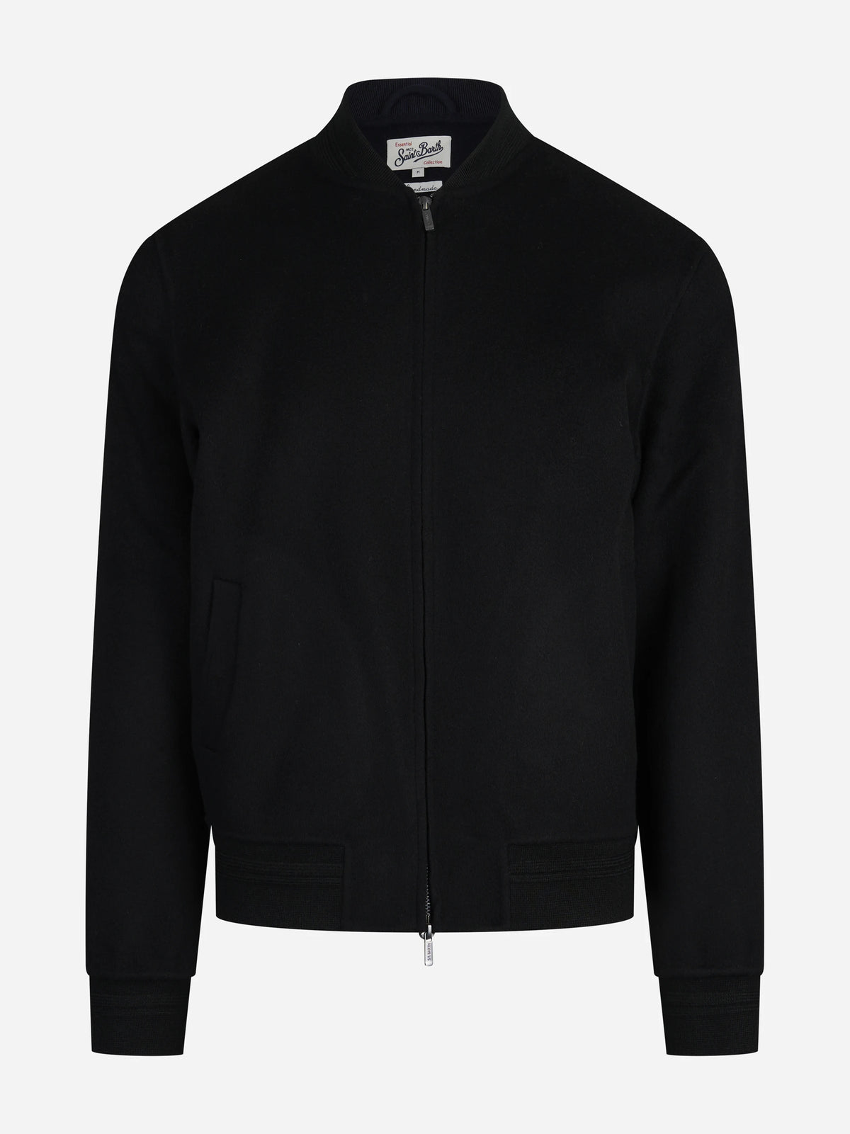 Bomber Camden in misto lana nero - vista frontale