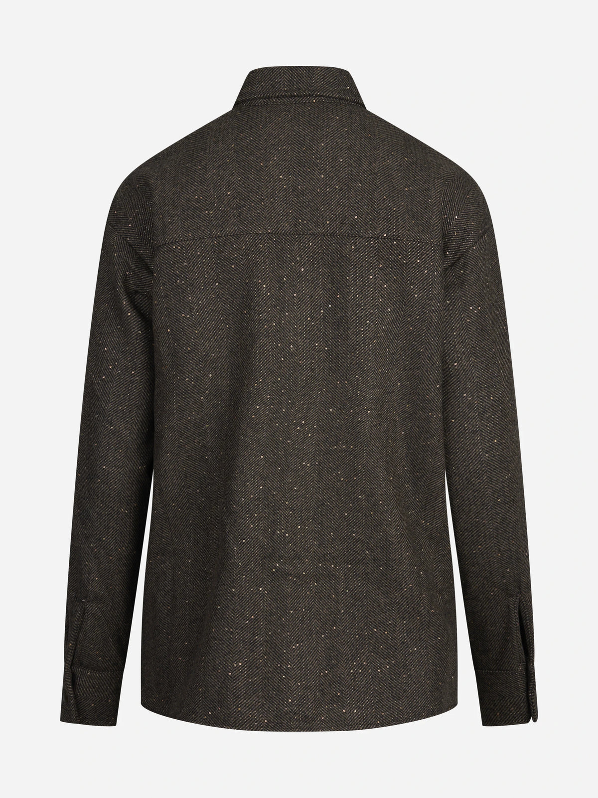 Overshirt Cambry Wool in lana marrone - vista posteriore