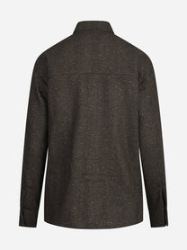 Overshirt Cambry Wool in lana marrone - vista posteriore
