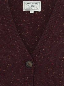 Gilet Carette Donegal in lana bordeaux - dettaglio del prodotto