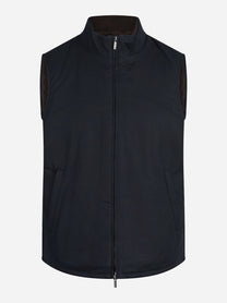 Gilet Edgar cerato con interno teddy blu - vista frontale