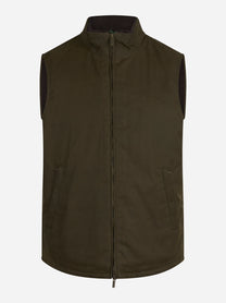 Gilet Edgar cerato con interno teddy verde - vista frontale