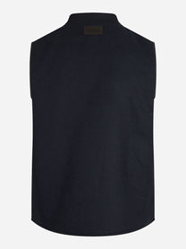 Gilet reversibile Spencer in misto lana blu - vista posteriore del primo lato