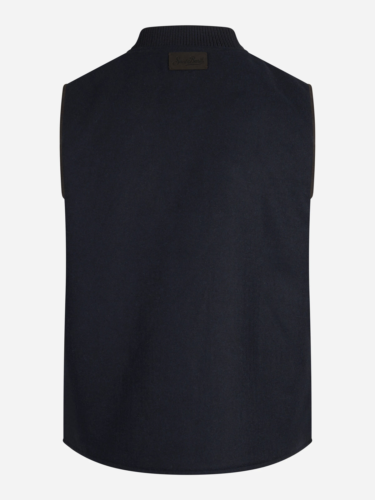 Gilet reversibile Spencer in misto lana blu - vista posteriore del primo lato