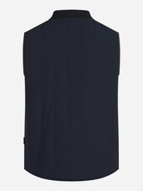 Gilet reversibile Spencer in misto lana blu - vista posteriore del secondo lato