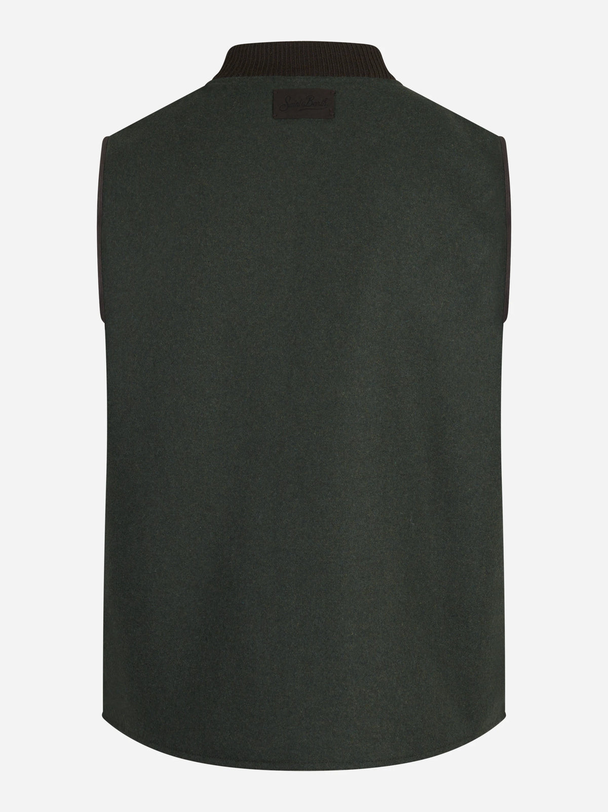 Gilet reversibile Spencer in misto lana verde - vista posteriore del primo lato