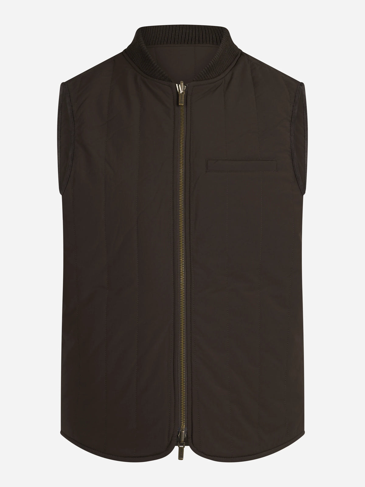 Gilet reversibile Spencer in misto lana verde - vista frontale del secondo lato