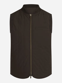 Gilet reversibile Spencer in misto lana verde - vista frontale del secondo lato