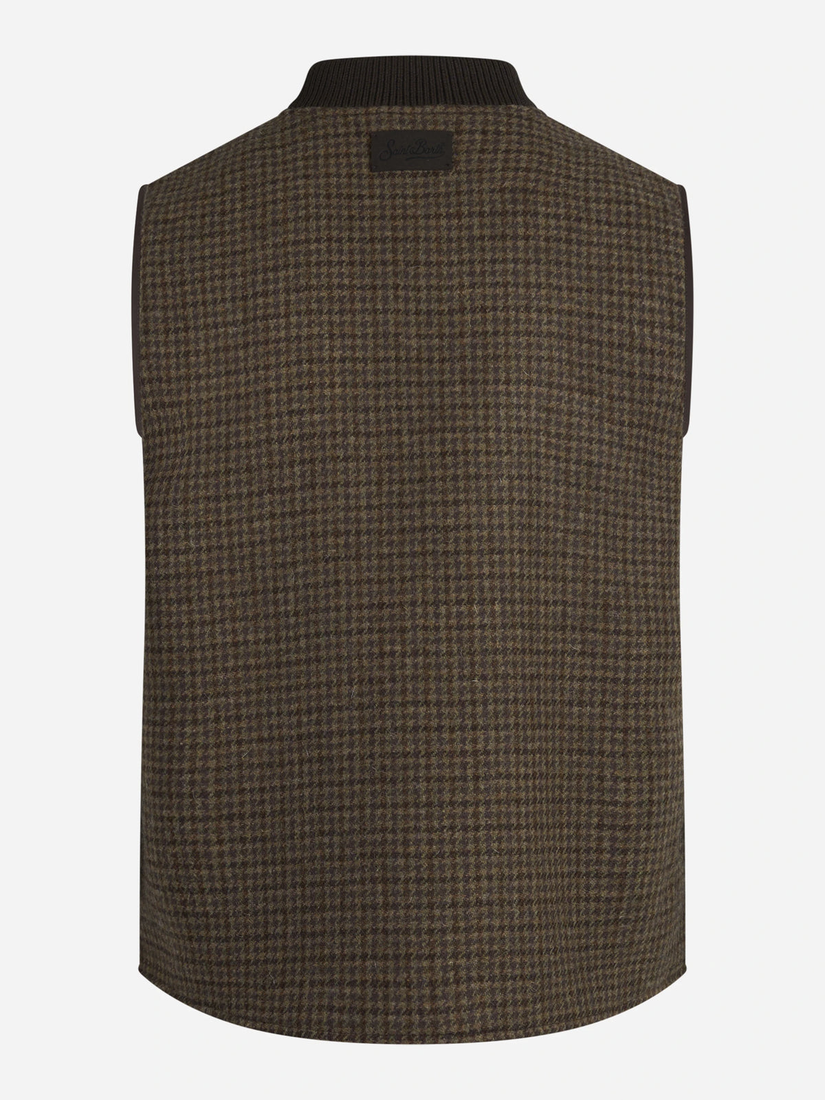 Gilet reversibile Spencer pied-de-poule marrone - vista posteriore del primo lato