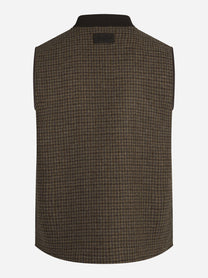 Gilet reversibile Spencer pied-de-poule marrone - vista posteriore del primo lato