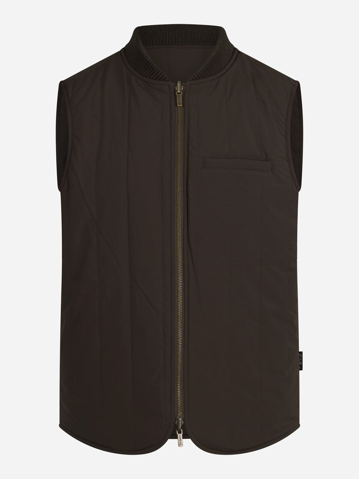 Gilet reversibile Spencer pied-de-poule marrone - vista frontale del secondo lato