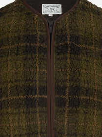 Gilet Thor effetto teddy a quadri verde MC2 SAINT BARTH - dettaglio