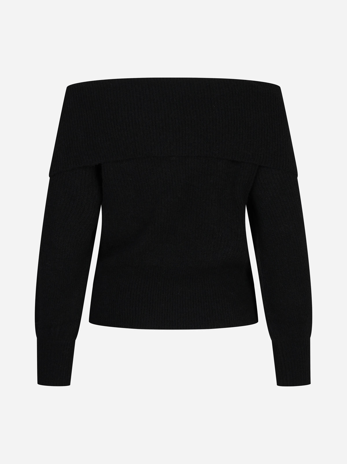 Maglia Aliette Soft con scollo bardot nera - vista posteriore