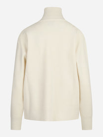 Maglia Capucine con mezza zip in lana bianca - vista posteriore