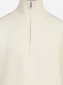 Maglia Capucine con mezza zip in lana bianca - dettaglio del prodotto