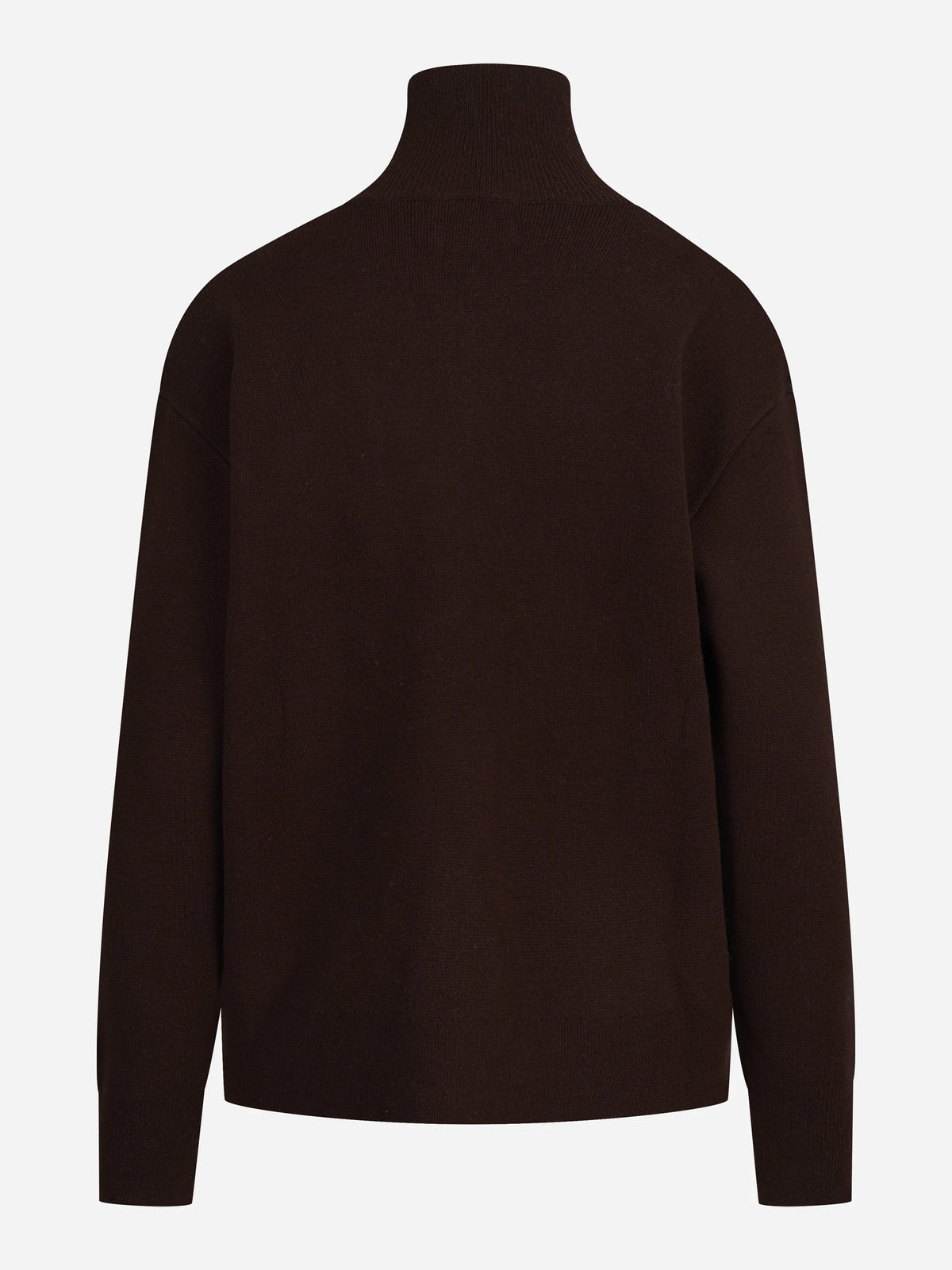 Maglia Capucine con mezza zip in lana marrone - dettaglio del prodotto