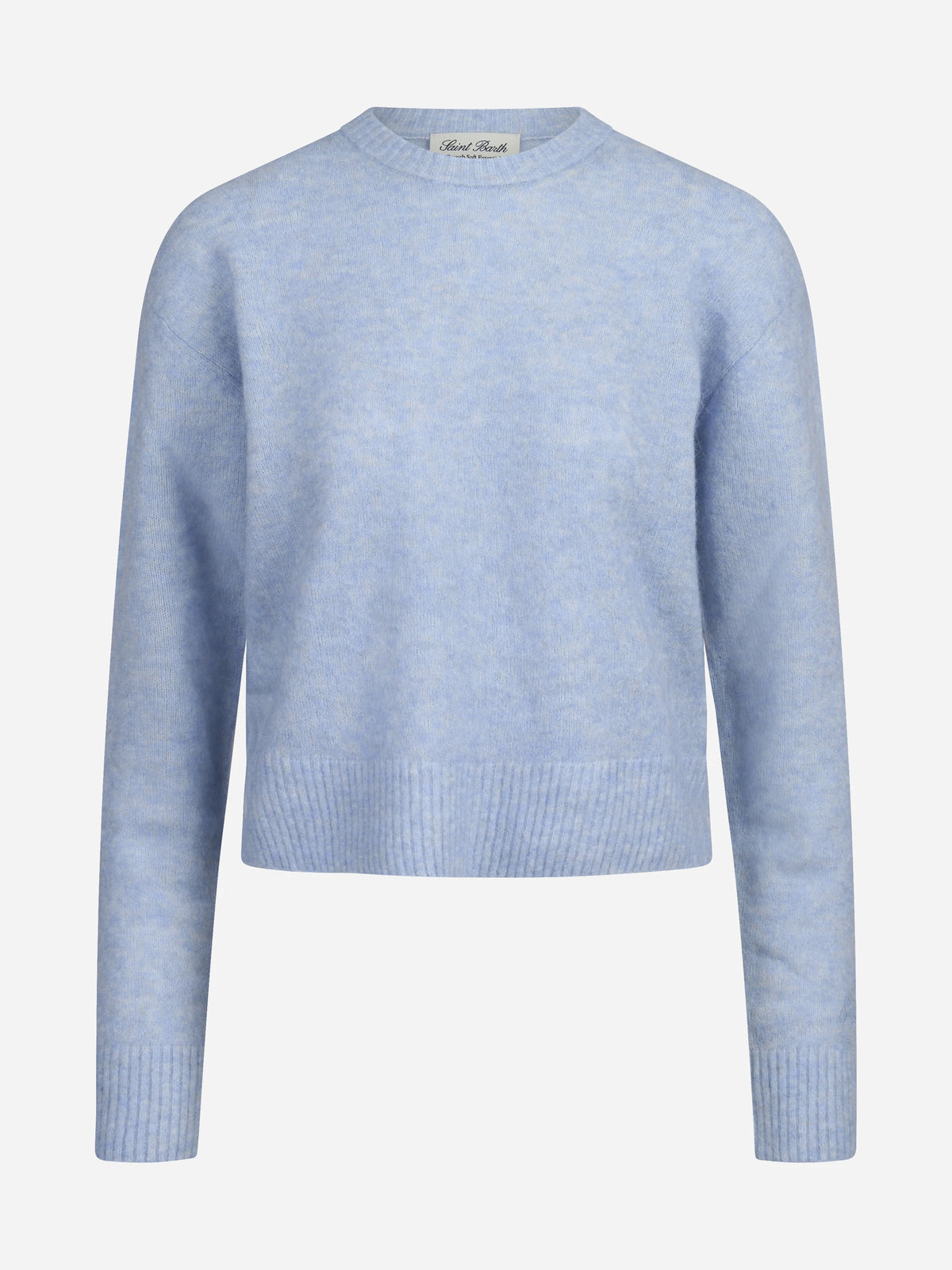 Maglia Lucille Soft in misto alpaca celeste - vista frontale