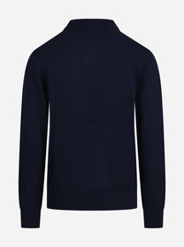 Polo Covent in lana e cashmere blu - vista posteriore