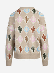 Maglia Danya con motivo cactus beige - vista posteriore