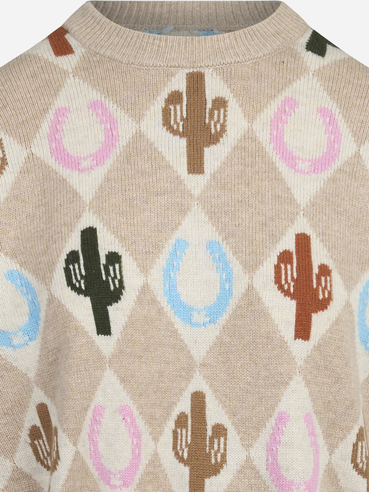 Maglia Danya con motivo cactus beige - dettaglio del prodotto