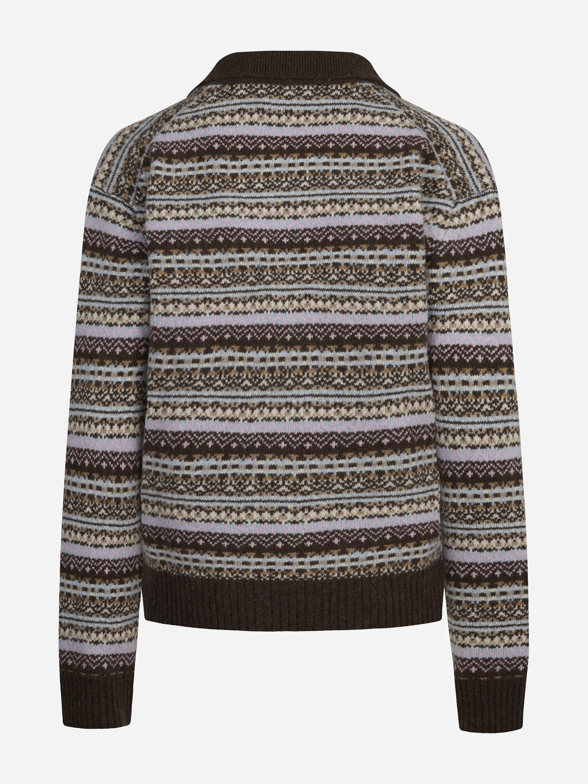 Polo Eze Nordic jacquard marrone - vista posteriore