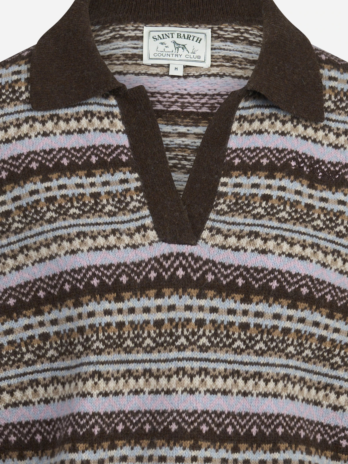 Polo Eze Nordic jacquard marrone - dettaglio del prodotto