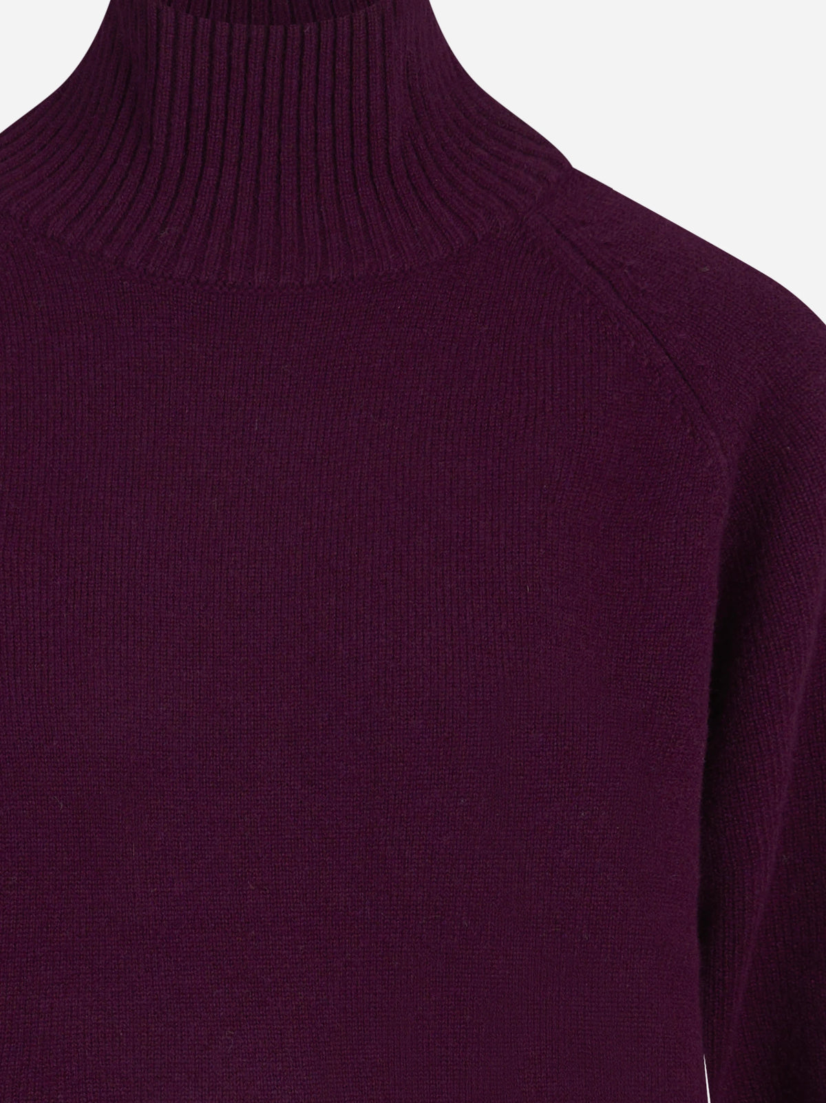 Maglia Flanny in lana con collo rialzato viola - dettaglio