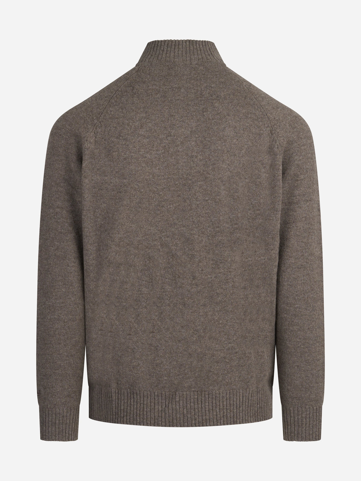 Cardigan Galway in lana d’agnello marrone - vista posteriore