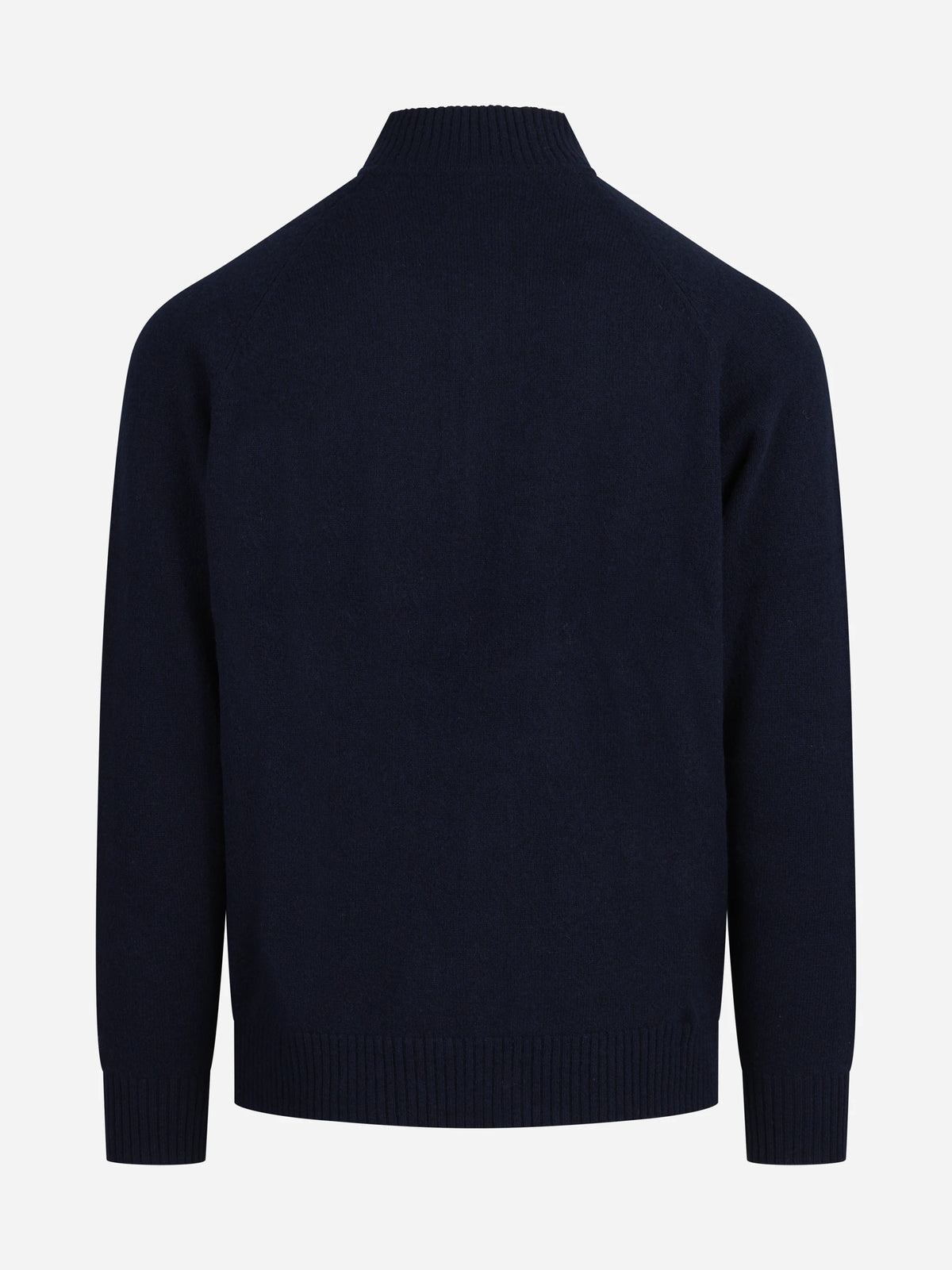 Cardigan Galway in lana d’agnello blu - vista posteriore