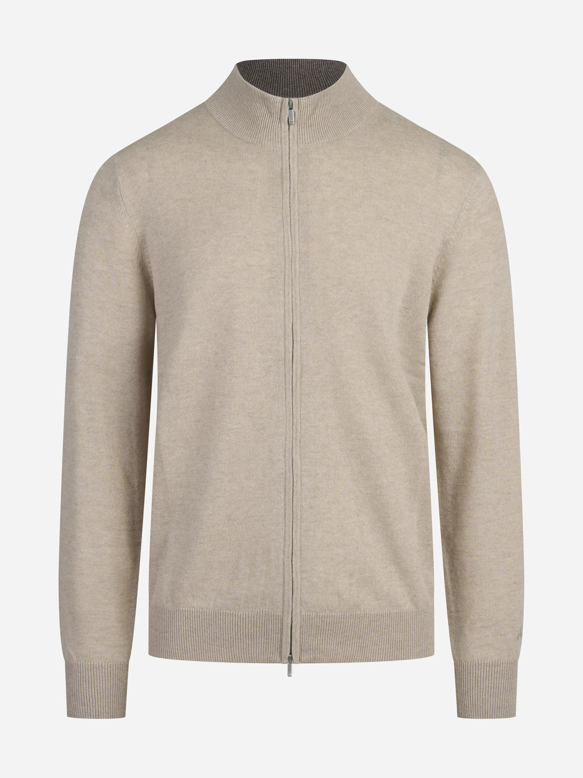 Cardigan Grant in lana e cashmere beige - vista frontale