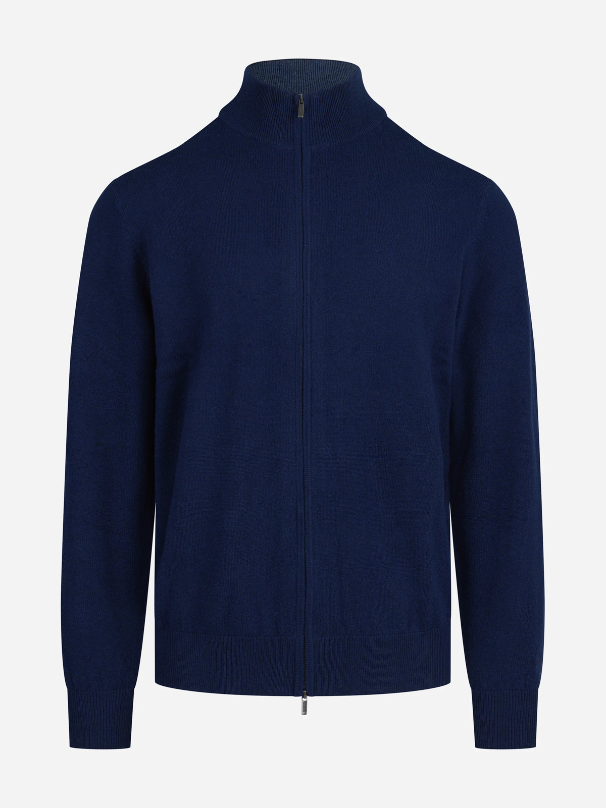 Cardigan Grant in lana e cashmere blu - vista frontale