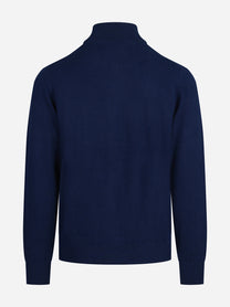 Cardigan Grant in lana e cashmere blu - vista posteriore