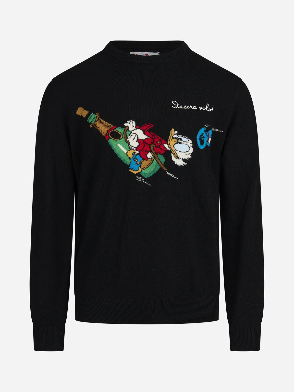 Maglia Heron Light con ricamo nera - vista frontale