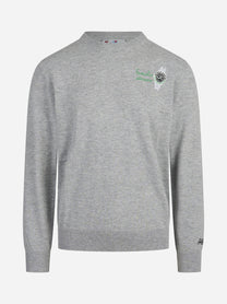 Maglia Heron con ricamo Good Vibes grigio - vista frontale