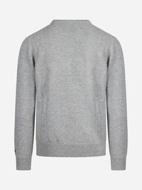 Maglia Heron con ricamo Good Vibes grigio - vista posteriore