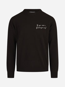 Maglia Heron Light con ricamo marrone - vista frontale
