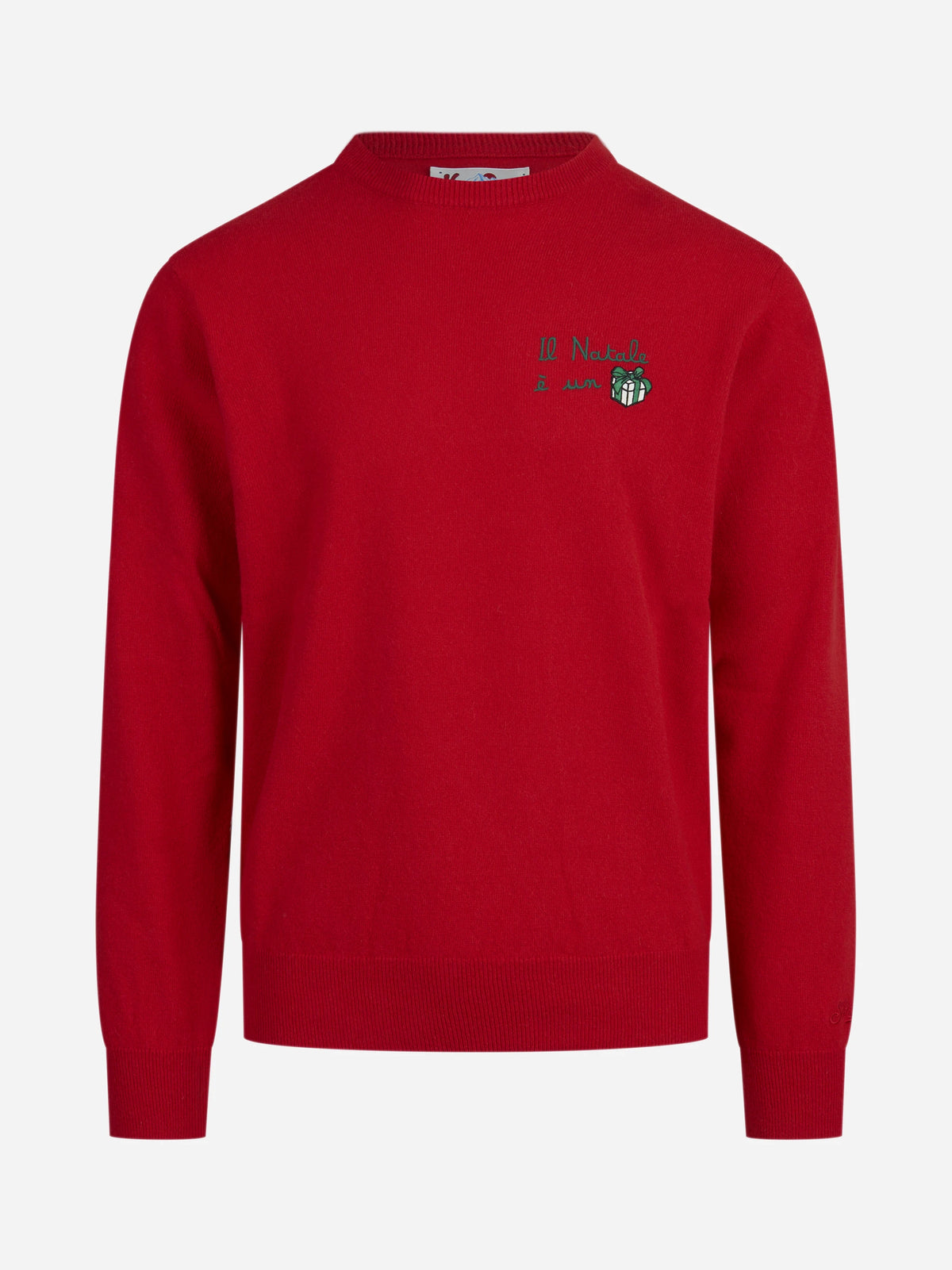 Maglia Heron con ricamo natalizio rossa - vista frontale