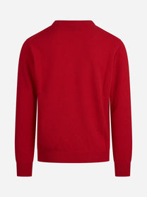 Maglia Heron con ricamo natalizio rossa - vista posteriore