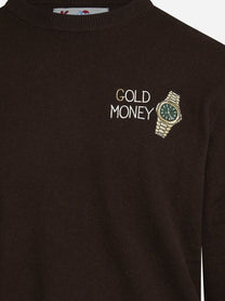 Maglia Heron Light Gold Money marrone - dettaglio del ricamo o della costruzione