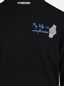 Maglia Heron con ricamo nera - dettaglio del prodotto