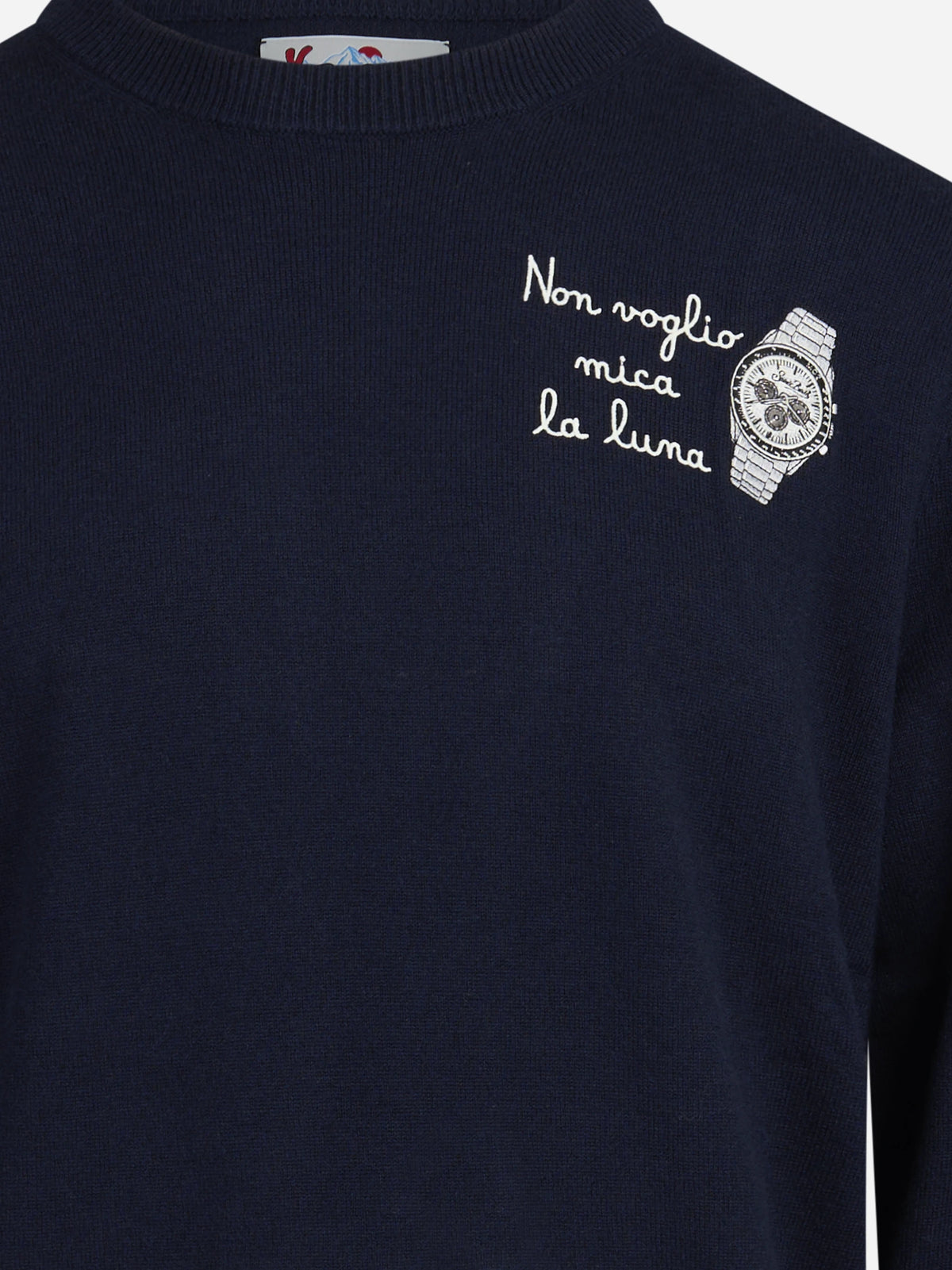 Maglia Heron con ricamo blu - dettaglio del prodotto
