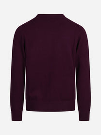 Maglia Heron con ricamo ironico bordeaux - vista posteriore