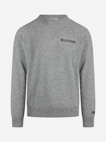 Maglia Heron con scritta Delicatissimo grigio - vista frontale