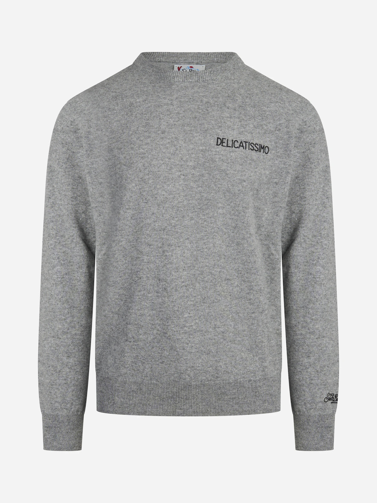 Maglia Heron con scritta Delicatissimo grigio - vista frontale