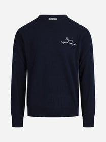 Maglia Heron con ricamo blu - vista frontale