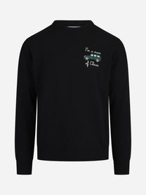 Maglia Heron con ricamo nera - vista frontale