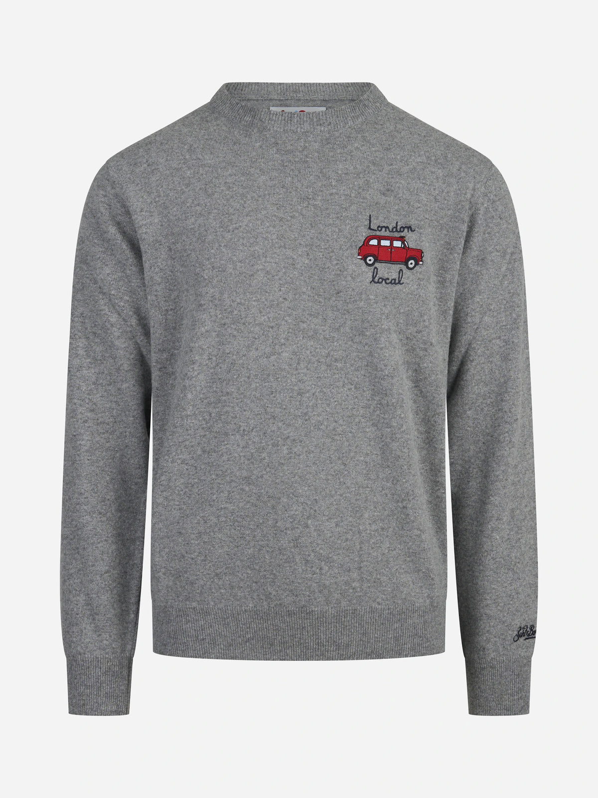 Maglia Heron Light con ricamo grigia - vista frontale