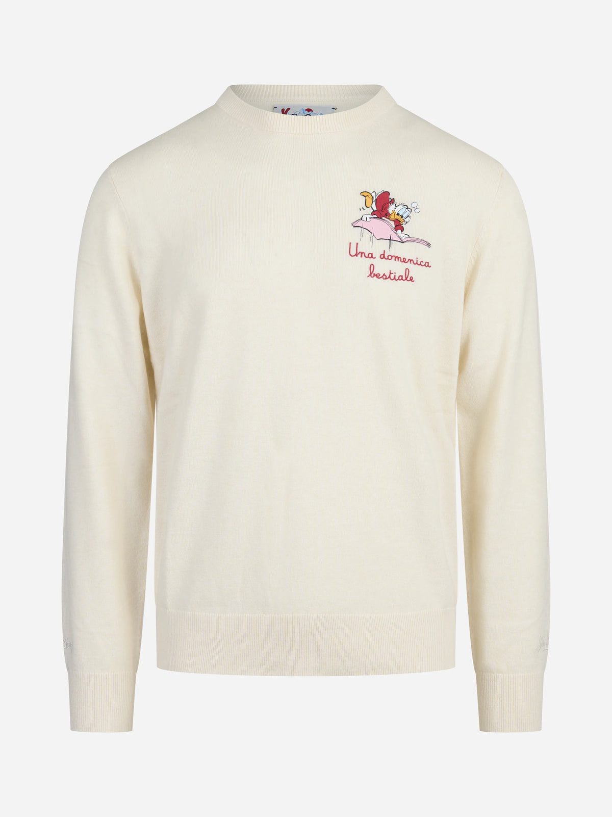Maglia Heron con ricamo Una domenica bestiale bianco - vista frontale