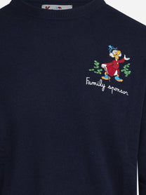 Maglia Heron con ricamo Family Reunion blu - dettaglio del prodotto