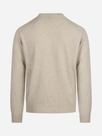 Maglia Heron con scritta ricamata beige - vista posteriore